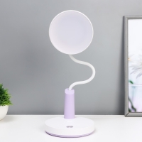 Настольная лампа "Гард" LED, от USB/АКБ 7 Вт сенсор 3000-6000 К белый-фиолетовый 13х12х37 см RISALUX