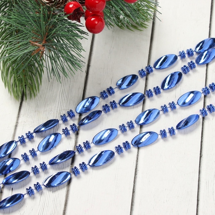 Бусы на ёлку 2,7 м Бусы на ёлку 2,7 м "Бочонки и волна" микс