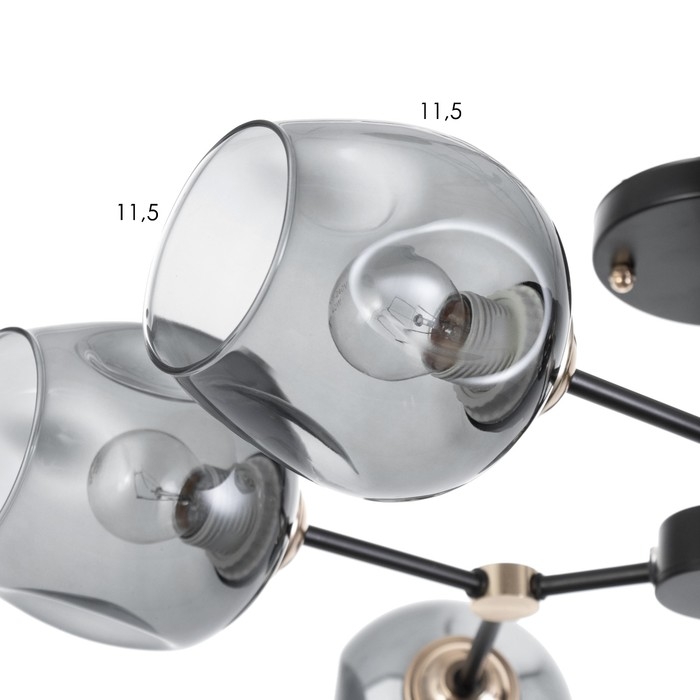 Люстра Люстра "Молекула" 6хЕ27 40Вт черно-золотой 75х75х36 см