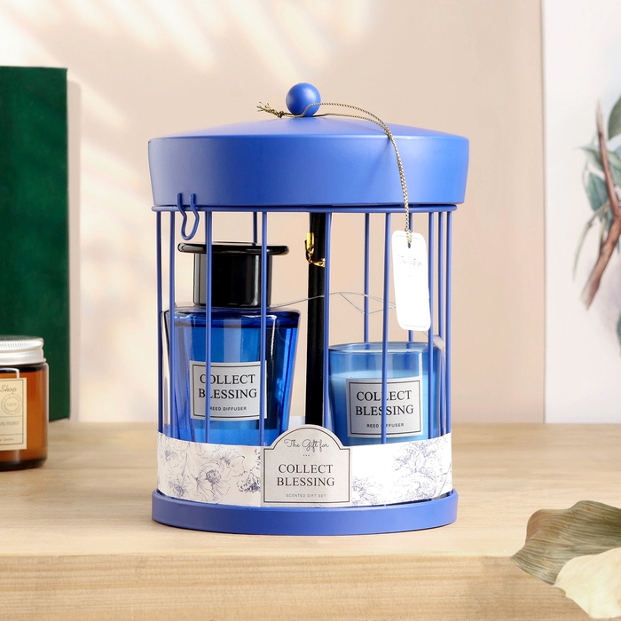 Набор в клетке Набор в клетке "Ароматный дуэт" диффузор 100 мл и свеча 5х6 см, помело и белый чай