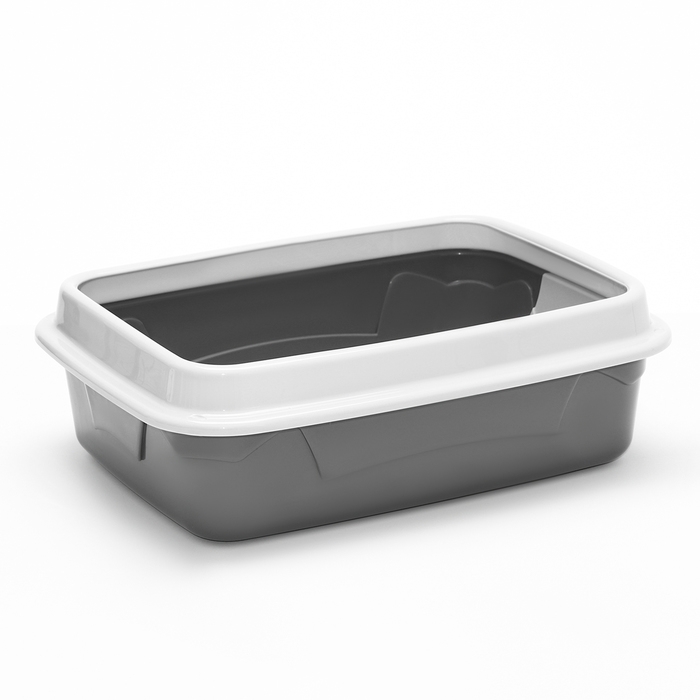 Туалет с бортом с сеткой, 45х34х15 см, серый Туалет с бортом с сеткой, 45х34х15 см, серый