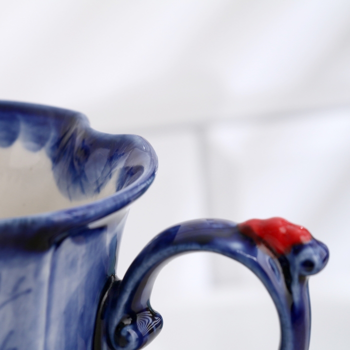 Бокал Бокал "Катерина", снегири, 12 х 11 см, гжель