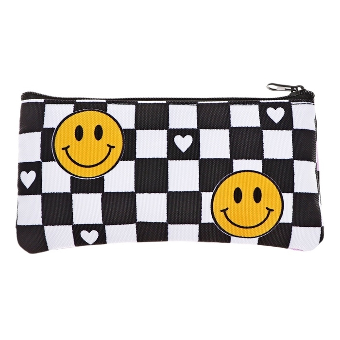 Пенал мягкий 1 отделение, 115х220, плоский, для девочки, белый/чёрный/розовый, Seventeen Пенал мягкий 1 отделение, 115х220, плоский, для девочки, белый/чёрный/розовый, Seventeen