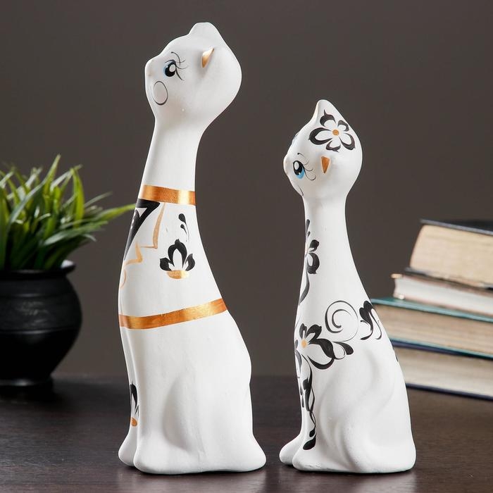 Фигура Фигура "Love Коты" набор 2шт белые 7х9х29см