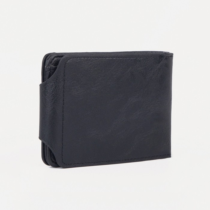 Портмоне мужское на магните, для купюр, для карт, для монет, цвет чёрный Портмоне мужское на магните, для купюр, для карт, для монет, цвет чёрный