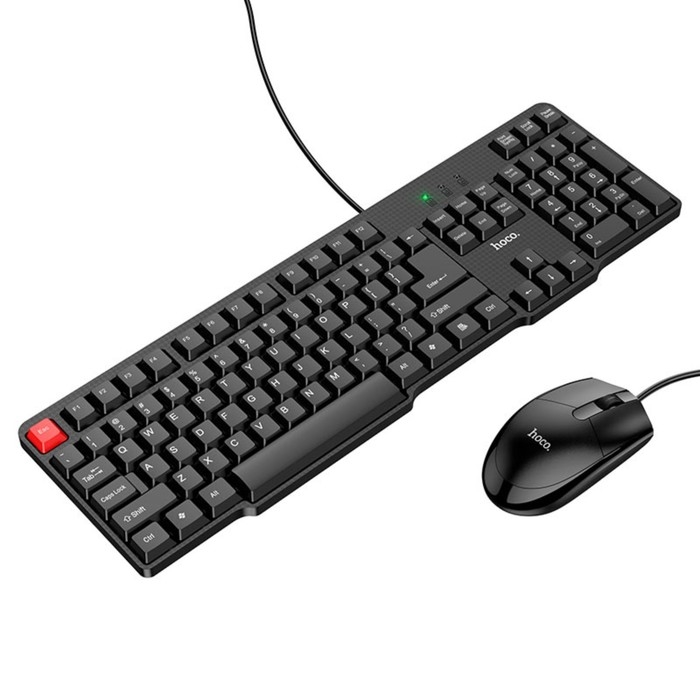 Комплект клавиатура + мышь Hoco GM16, проводная, мембранная, кабель 1.2 м, чёрный