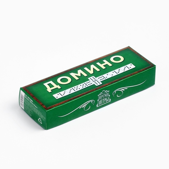 Домино  Домино "Время Игры", костяшка 4 х 0.5 х 2 см, 14.5 х 4.7 х 3.4 см