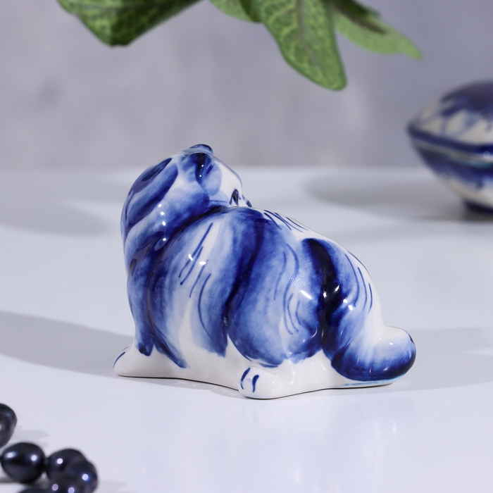 Сувенир Кот повернутый, гжель Сувенир Кот повернутый, гжель