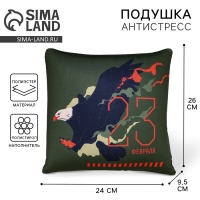 Подушка антистресс «23 февраля», 26 х 24 см