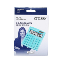 Калькулятор настольный Citizen "SDC-812NR", 12-разрядный, 124 х 102 х 25 мм, двойное питание, бирюзовый