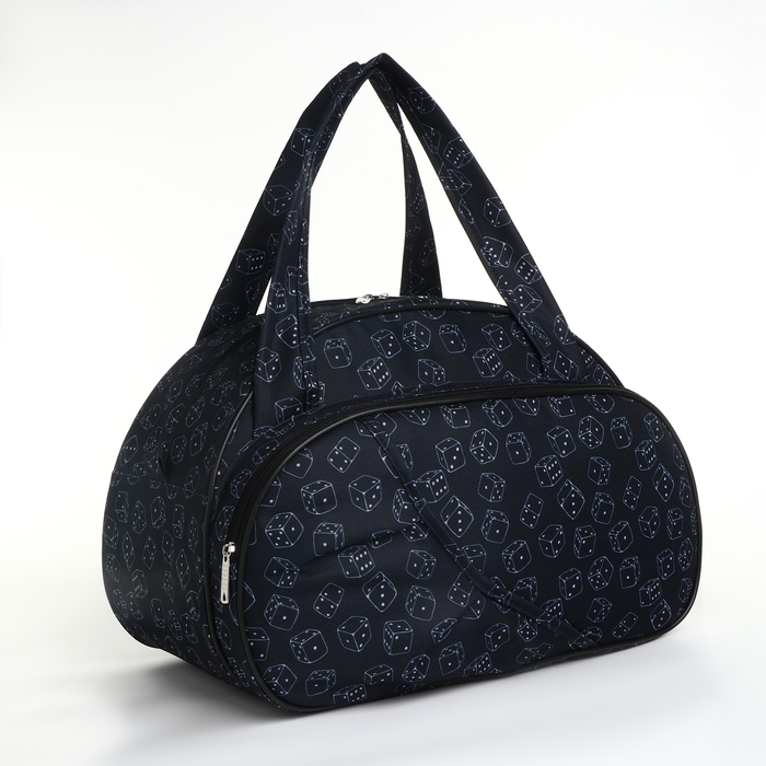 Сумка дорожная женская на молнии, наружный карман, цвет чёрный Сумка дорожная женская на молнии, наружный карман, цвет чёрный