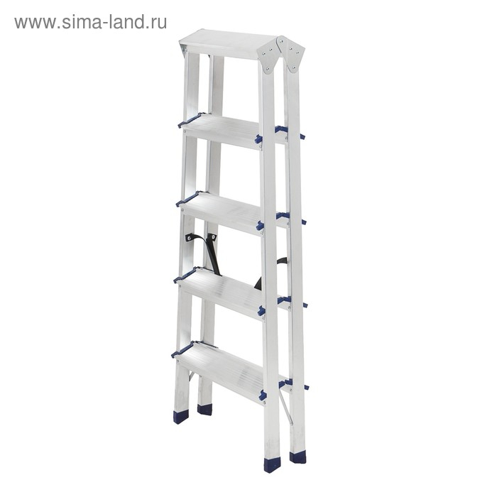 Стремянка ТУНДРА, алюминиевая, двухсторонняя, 5 ступеней, 1070 мм Стремянка ТУНДРА, алюминиевая, двухсторонняя, 5 ступеней, 1070 мм