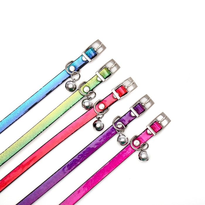 Ошейник лаковый Ошейник лаковый "Радуга", 30 х 1 см, микс