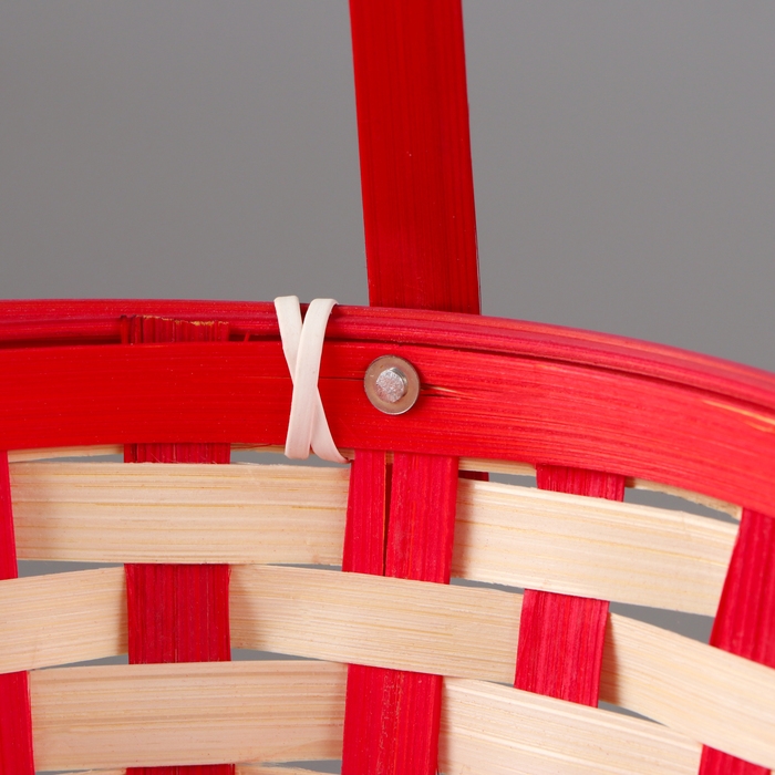 Корзина плетёная, 21 х 21 х 10/24 см, бамбук, красная Корзина плетёная, 21 х 21 х 10/24 см, бамбук, красная