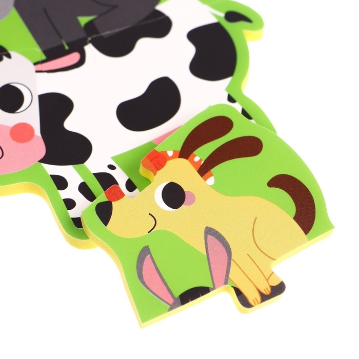 Мягкий пазл для малышей «Пирамидка: Животные фермы», 5 деталей, Крошка Я Мягкий пазл для малышей «Пирамидка: Животные фермы», 5 деталей, Крошка Я