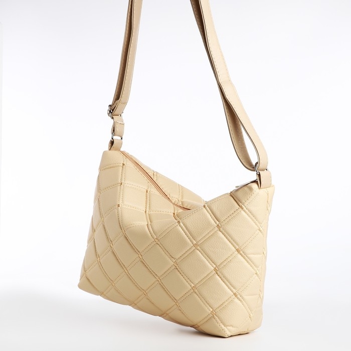 Кросс-боди на молнии, цвет бежевый Кросс-боди на молнии, цвет бежевый