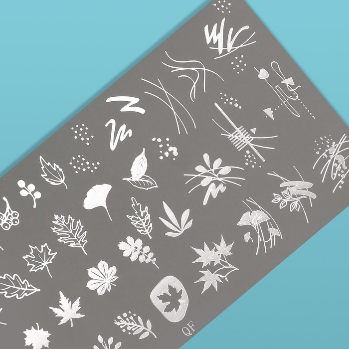 Диск для стемпинга металлический &laquo;Листья&raquo;, 12 &times; 6 см