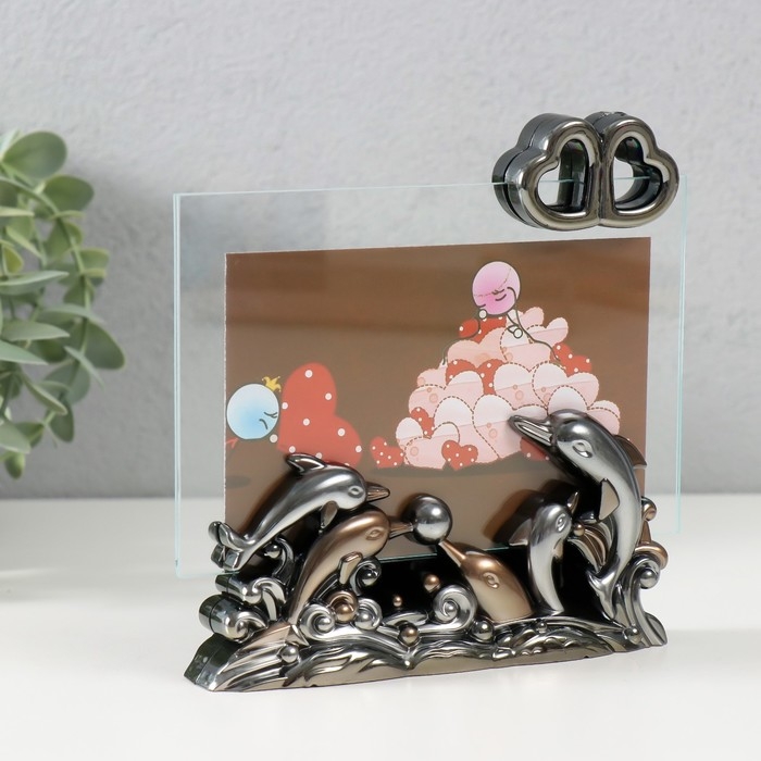 Фоторамка пластик 10х15 см "Дельфины" 14х15х4 см