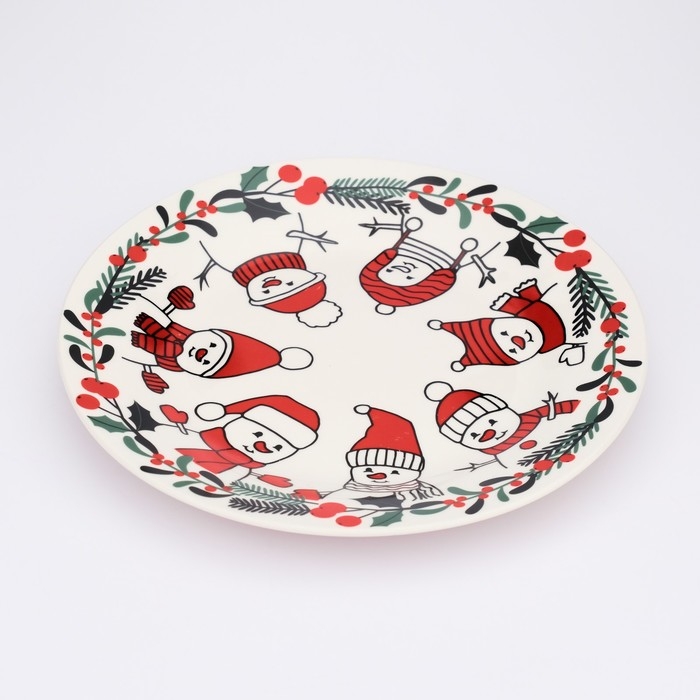 Новый год. Тарелка керамическая «Новогодний хоровод», 20 см Новый год. Тарелка керамическая «Новогодний хоровод», 20 см