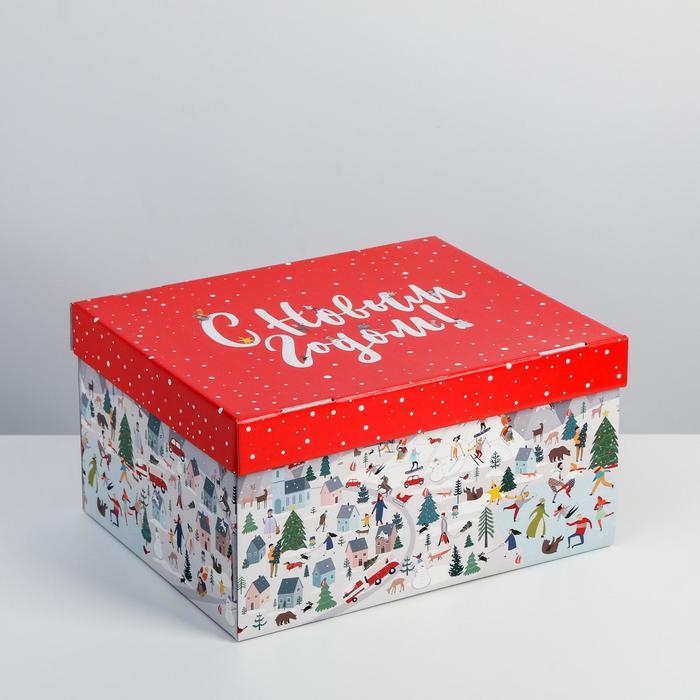 Коробка подарочная новогодняя складная «С Новым годом», 31,2 х 25,6 х 16,1 см, Новый год Коробка подарочная новогодняя складная «С Новым годом», 31,2 х 25,6 х 16,1 см, Новый год