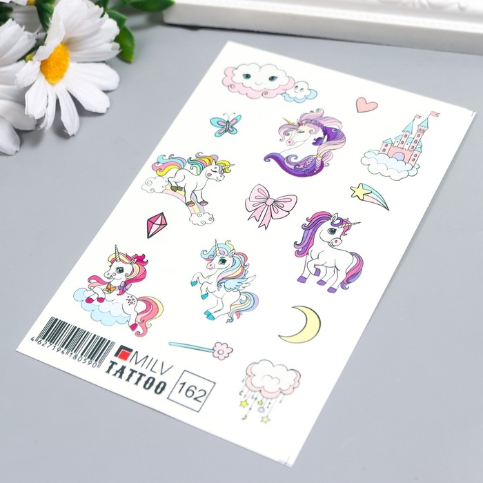 Татуировка на тело Татуировка на тело "Единорожки" 10х15 см