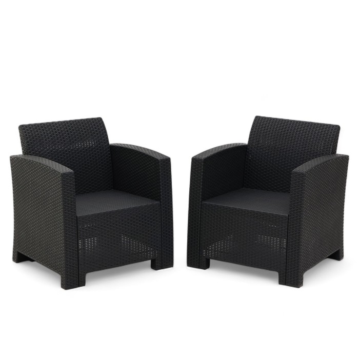 Набор кресел Бора 68 х 66 х 76 см, антрацит, 2 штуки Набор кресел Бора 68 х 66 х 76 см, антрацит, 2 штуки