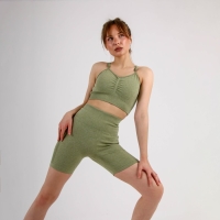 Топ женский спортивный со сборкой, цвет олива, SL Russian Brand, р-р M