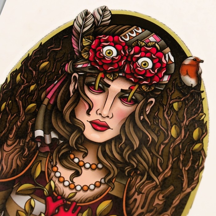 Татуировка на тело цветная Татуировка на тело цветная "Сердце леса" 26,1х14,6 см