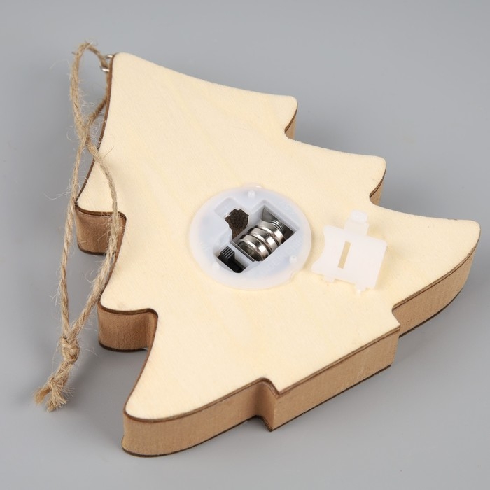 Ёлочная игрушка «Ёлочка с Дедом Морозом», от батареек, свечение тёплое белое Ёлочная игрушка «Ёлочка с Дедом Морозом», от батареек, свечение тёплое белое