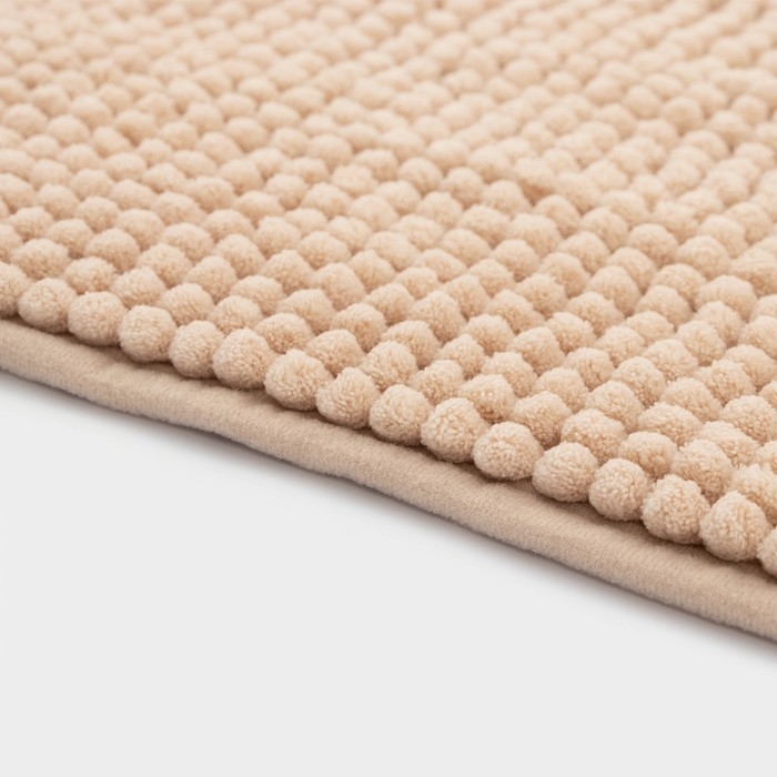 Коврик "Букли" для ванной 38х60 см, бежево-персиковый, микрофибра