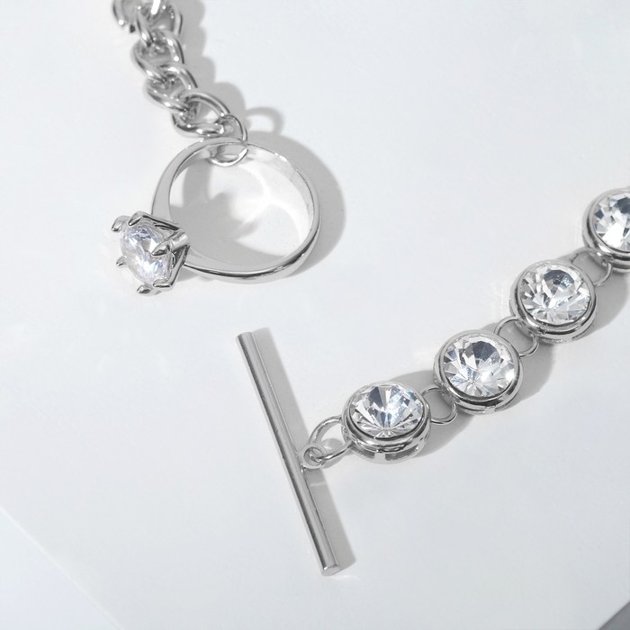 Кулон «Цепь» нить из кристаллов, цвет белый в серебре, 45 см Кулон «Цепь» нить из кристаллов, цвет белый в серебре, 45 см