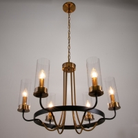 Люстра 1757/6 E14 40Вт черно-золотой 67х67х47 см BayerLux