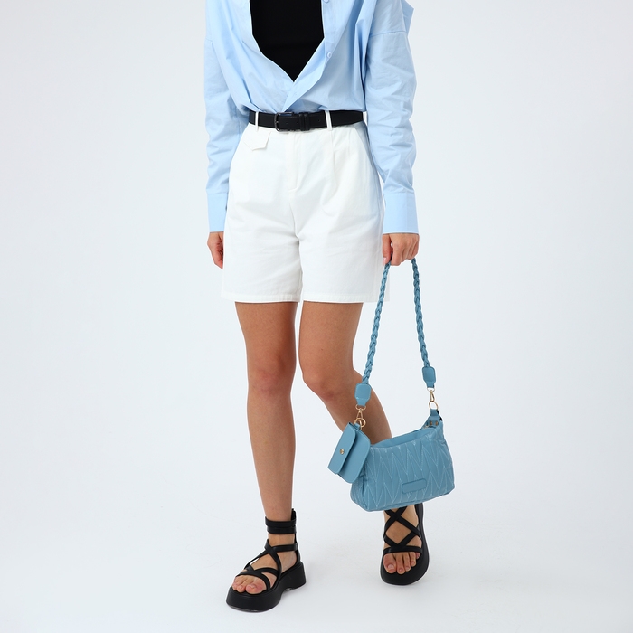 Сумка кросс-боди на молнии, цвет голубой Сумка кросс-боди на молнии, цвет голубой