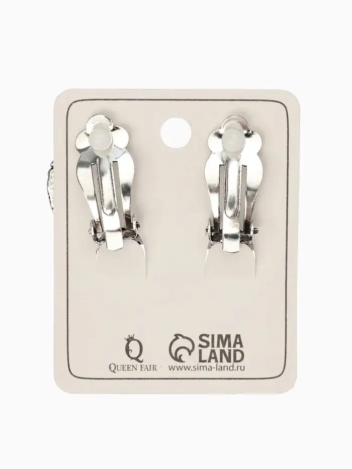 Серьги клипсы для ушей QF &laquo;Круг в рубчик&raquo;, цвет чернёное серебро