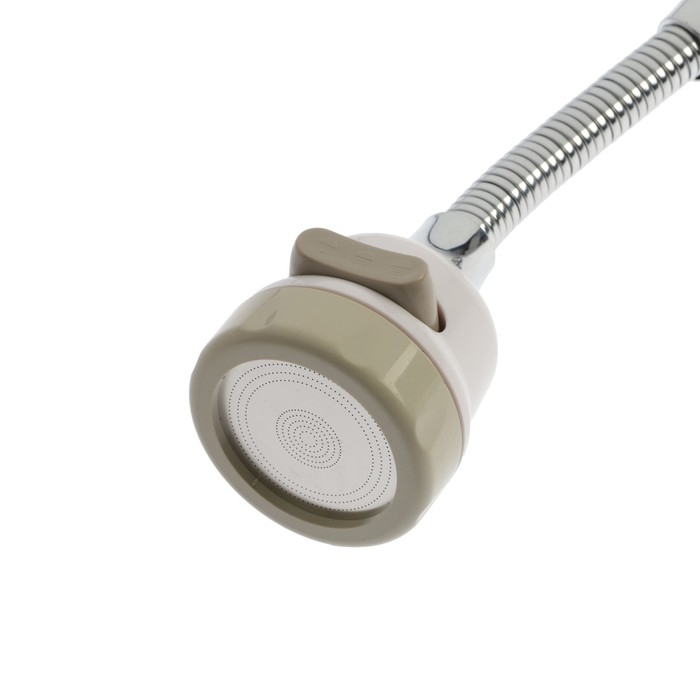 Аэратор ZEIN, с регулировкой потока, на гибком шланге,190мм, 3 режима, пластик, белый Аэратор ZEIN, с регулировкой потока, на гибком шланге,190мм, 3 режима, пластик, белый