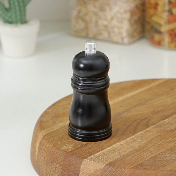 Мельница для специй Доляна «Дуновение леса», 10,5×4,5 см, керамический механизм, цвет тёмное дерево Мельница для специй Доляна «Дуновение леса», 10,5×4,5 см, керамический механизм, цвет тёмное дерево