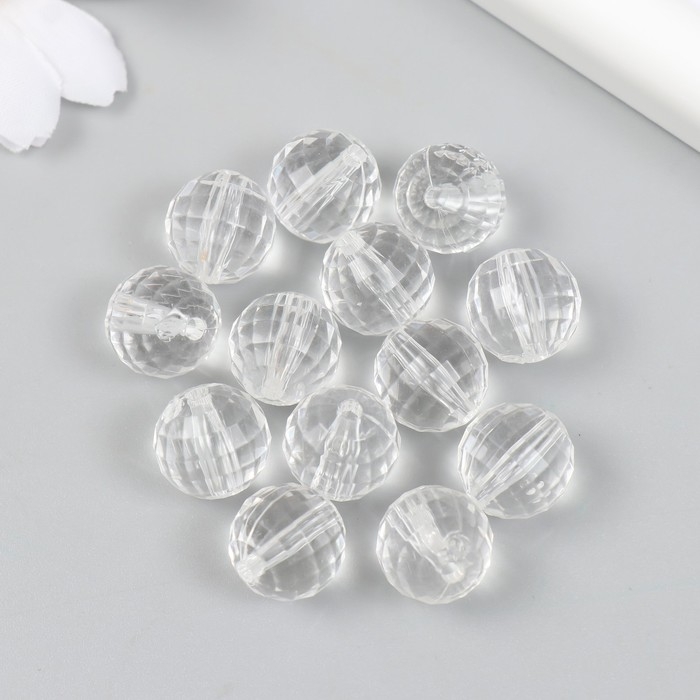 Бусины для творчества пластик Бусины для творчества пластик "Шарики с гранями - кристалл" d=1,3 набор 20 гр