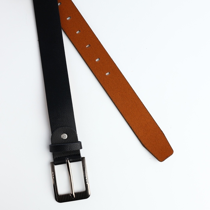 Ремень мужской, ширина 3,5 см, винт, пряжка металл, цвет чёрный