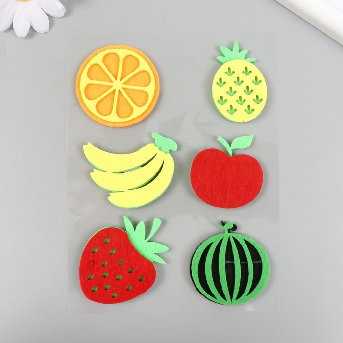 Наклейка фетр Наклейка фетр "Спелые фрукты" 21х12,3 см