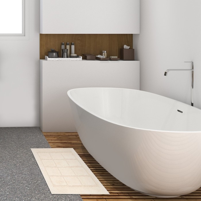 Коврик для ванной Этель Bricks 50х80 см цв. молочный, 70%хл, 30% п/э,1600 г/м2 Коврик для ванной Этель Bricks 50х80 см цв. молочный, 70%хл, 30% п/э,1600 г/м2