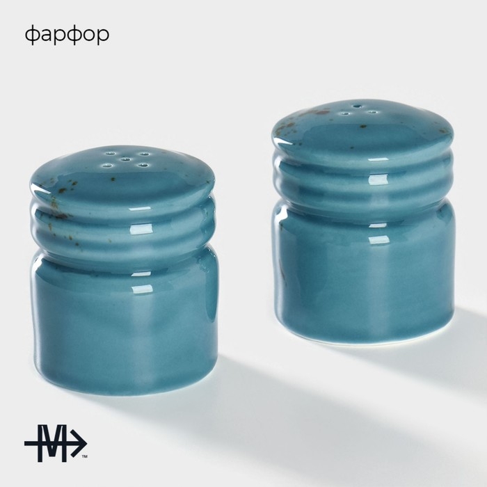 Набор для специй 2 пред Magistro  Набор для специй 2 пред Magistro "Церера" солонка, перечница, цвет голубой
