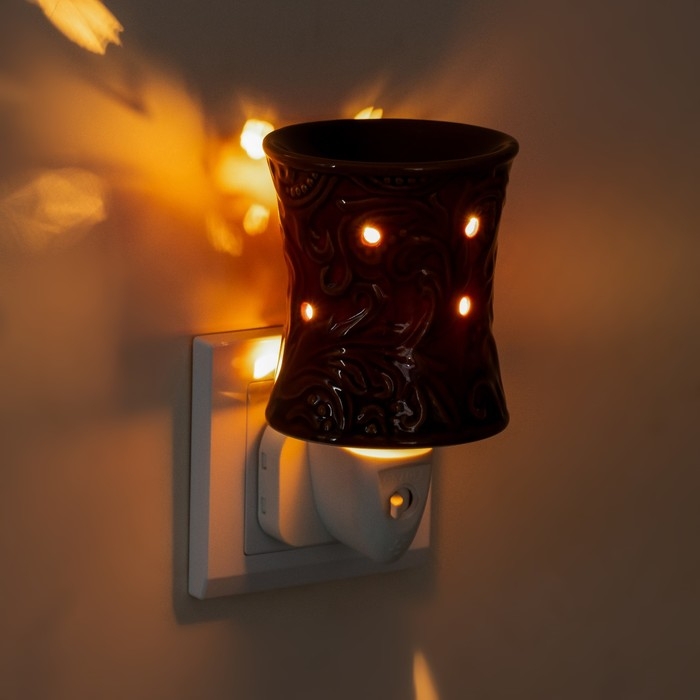 Ночник Ночник "Узор" темно-коричневый 7,8х7,8х12 см