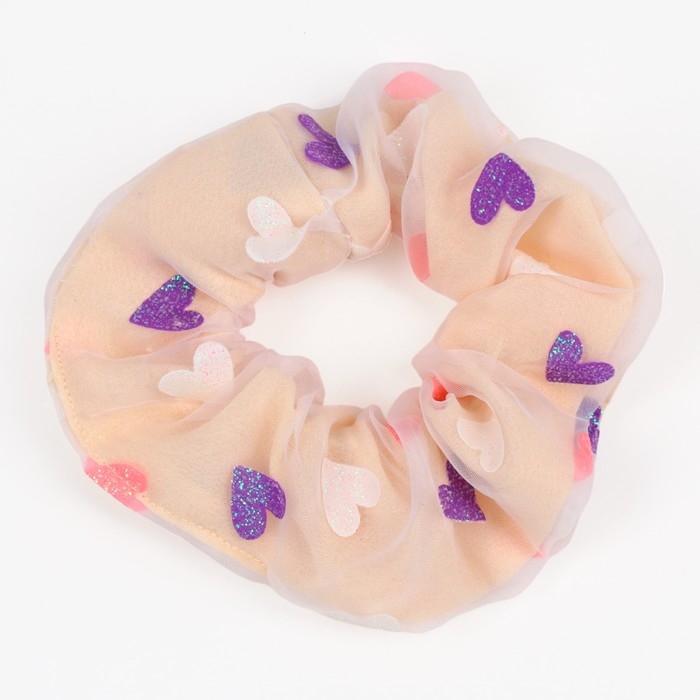 Резинка для волос Резинка для волос "Сердечки", розовая с блестками, 11 см, Минни Маус
