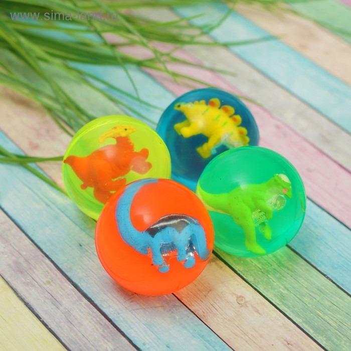 Мяч каучуковый «Динозавр», диаметр 4,5 см, цвета МИКС Мяч каучуковый «Динозавр», диаметр 4,5 см, цвета МИКС