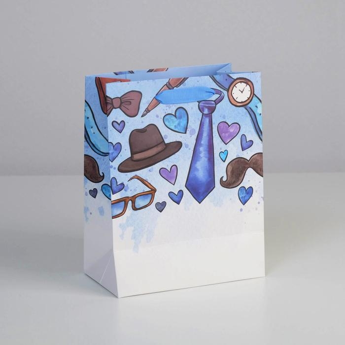 Пакет подарочный ламинированный вертикальный, упаковка, «Лучшему папе», MS 18 х 23 х 10 см