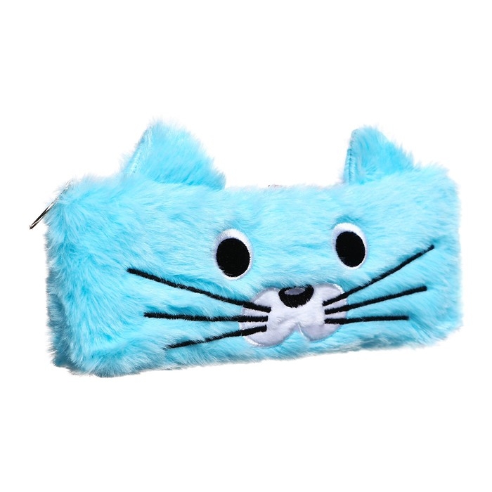 Пенал школьный на молнии Пенал школьный на молнии "Котик" Calligrata, голубой