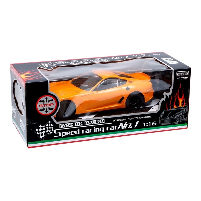 Машина радиоуправляемая «Спорткар», 1:16, работает от батареек, цвет жёлтый Машина радиоуправляемая «Спорткар», 1:16, работает от батареек, цвет жёлтый