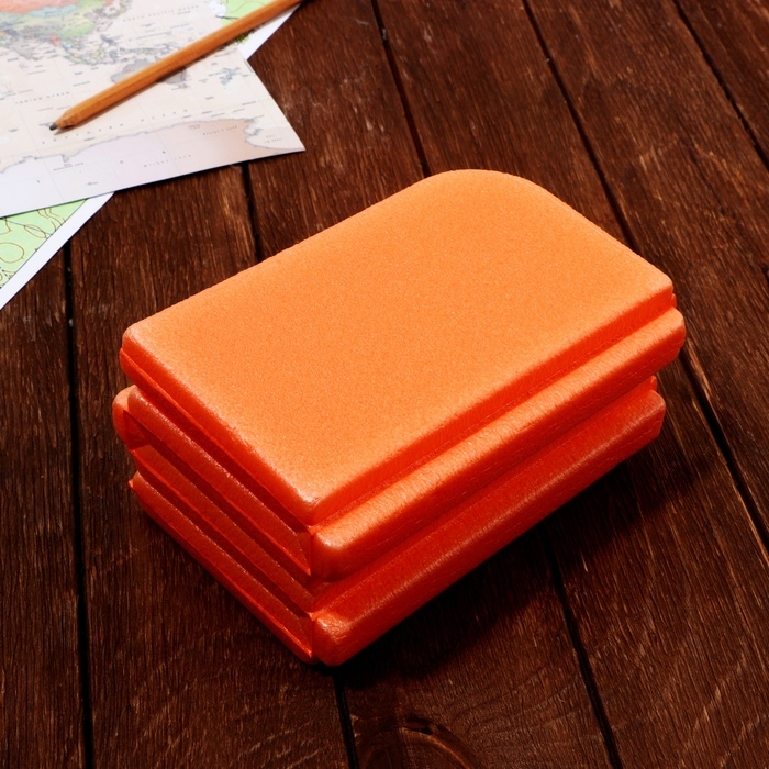 Коврик туристический складной «У костра», 38 х 27 см, цвет оранжевый Коврик туристический складной «У костра», 38 х 27 см, цвет оранжевый