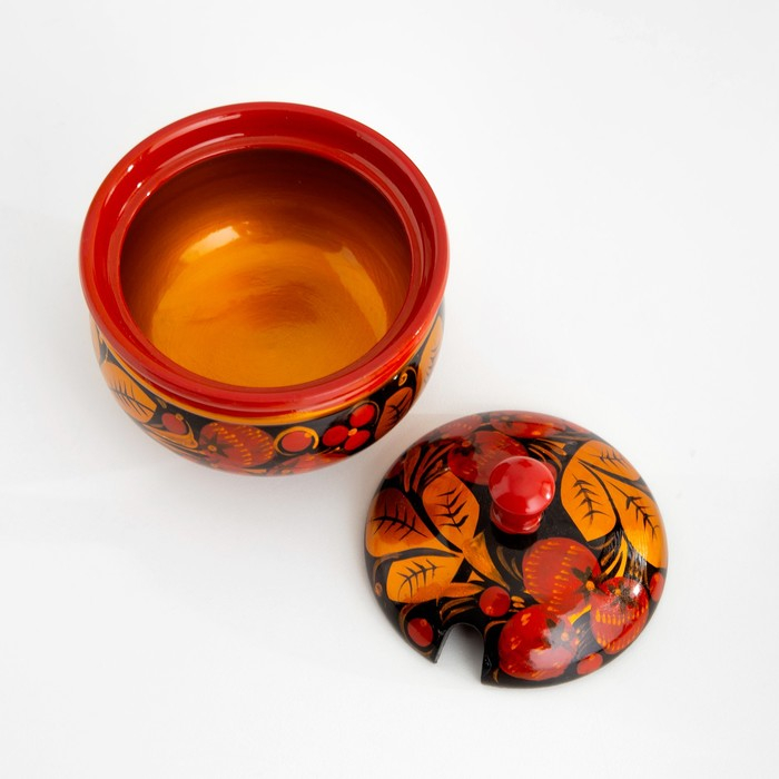 Сахарница «Ягодка», малая, 9×9 см, хохлома Сахарница «Ягодка», малая, 9×9 см, хохлома