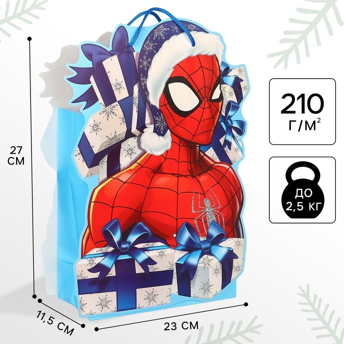 Пакет подарочный, 23х27х11.5 см, упаковка, Человек-паук Пакет подарочный, 23х27х11.5 см, упаковка, Человек-паук